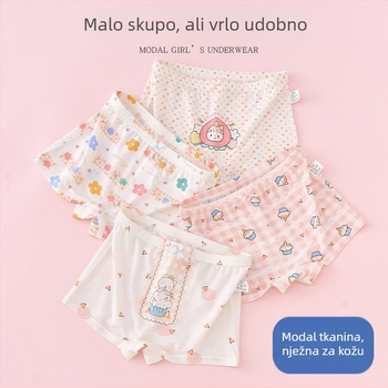 Boxerice za djevojčice od modalnog, 95% modal, pojas bez kostiju šavova, ljeto 2025, za djecu 3–8 godina (100–140 cm)