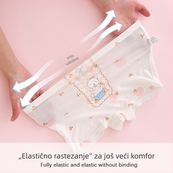 Boxerice za djevojčice od modalnog, 95% modal, pojas bez kostiju šavova, ljeto 2025, za djecu 3–8 godina (100–140 cm)