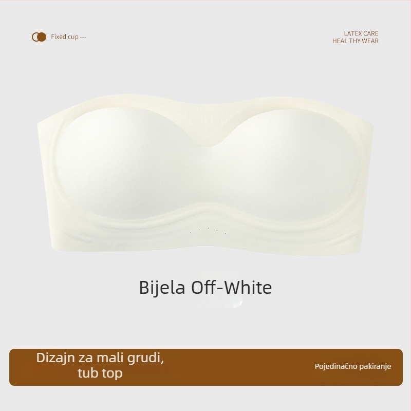 Bustier Top bez naramenica, anti-slip, s lijepim leđima i čvrstom čašom – prozračan najlon