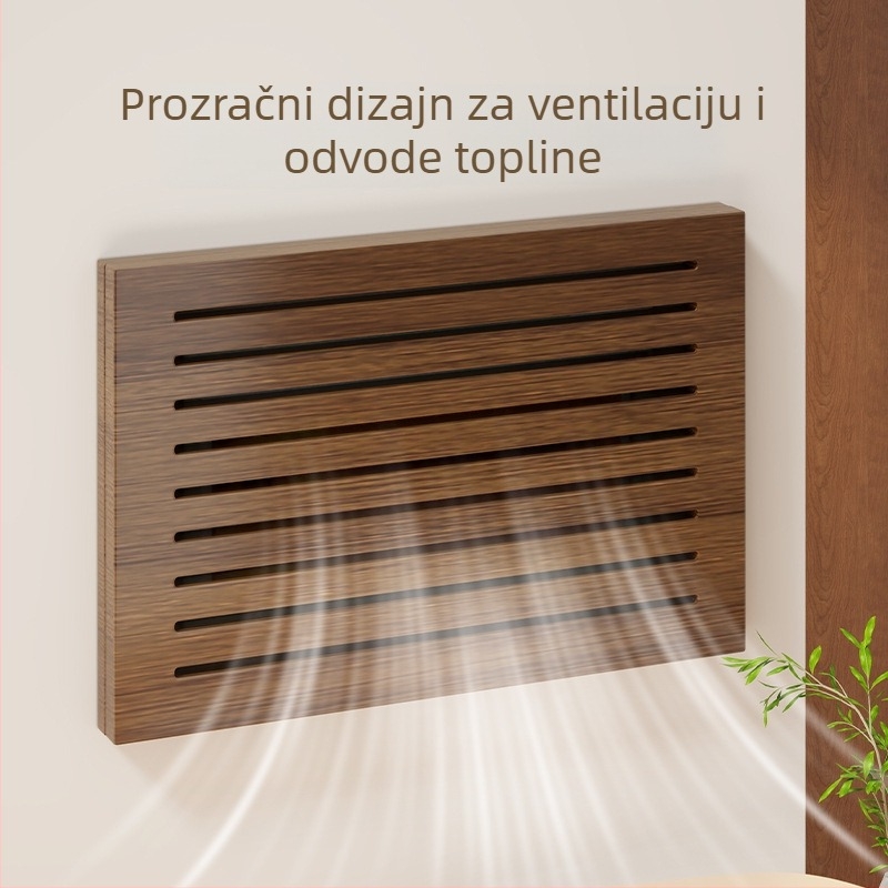 Drveni dekorativni poklop za niski napon kutiju, bez bušenja, s drvenim okvirom, za elektrometar i kutiju za kabel, moderan minimalistički stil