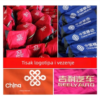Zimska vesta za vanjski rad s prilagođenim logom, debeli fleece podstava, zip, odvojiva kapuljača, široki kroj