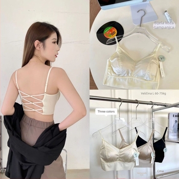 Bešavna grudnjak od čipke s omotom stražnjim dijelom, čvrste košarice, bez žice, za spavanje