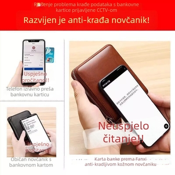 Muški novčanik - PU materijal, velika kapaciteta, držač vozačke dozvole, retro višefunkcionalni stil, proljeće 2025