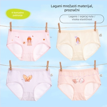 Dječje gaćice za djevojčice od modala 95%, antibakterijska zona prepona (7a), bez šavova u preponi, za djecu 3–8 godina, jesen 2024
