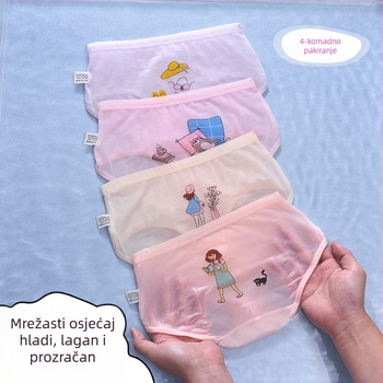Dječje gaćice za djevojčice od modala 95%, antibakterijska zona prepona (7a), bez šavova u preponi, za djecu 3–8 godina, jesen 2024