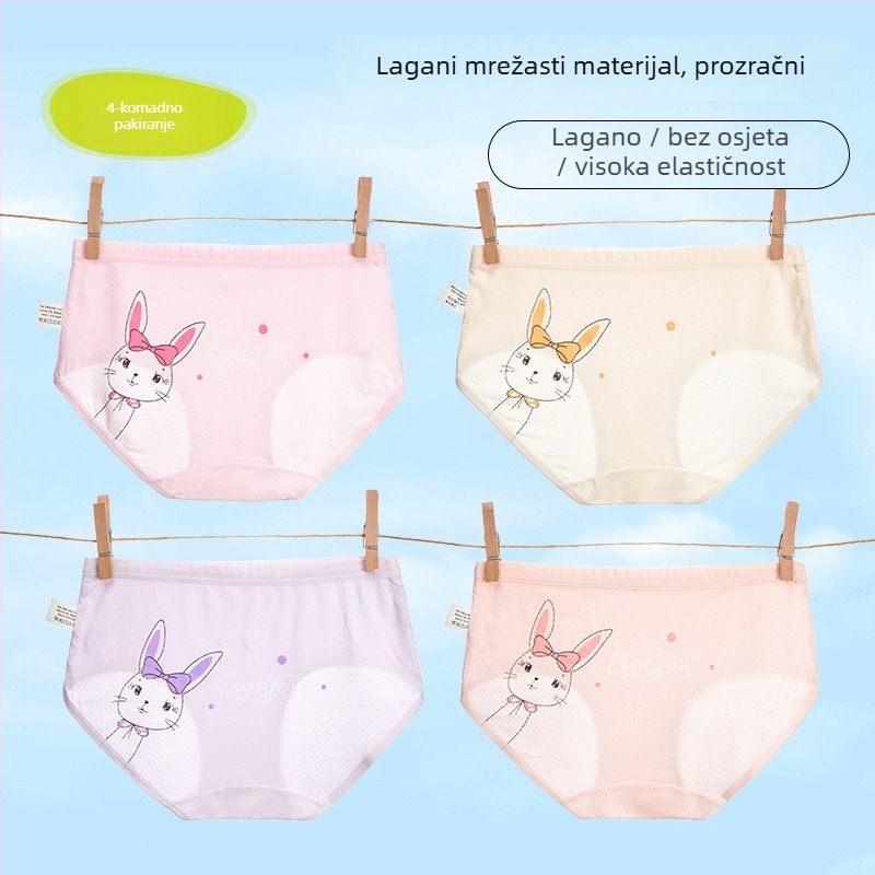Dječje gaćice za djevojčice od modala 95%, antibakterijska zona prepona (7a), bez šavova u preponi, za djecu 3–8 godina, jesen 2024