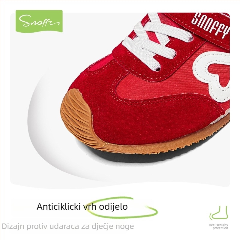 Snaff dječje ženske sportske tenisice za trening, prozračne, s Velcro kopčom, gornji dio od sintetičke kože, đon od prirodne gume, prugasti uzorak, jesen 2025