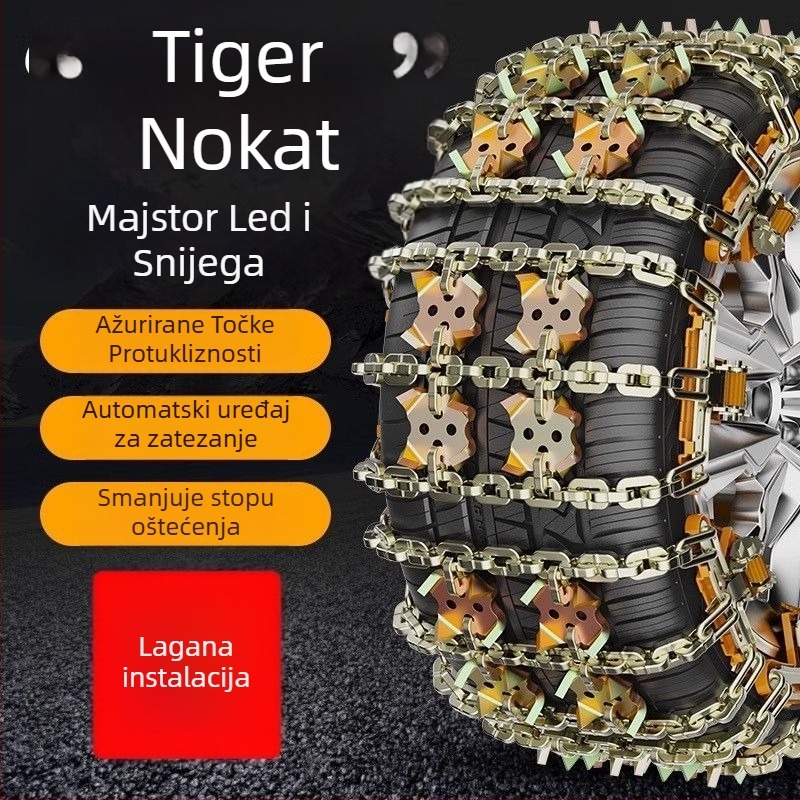 Tiger Claw Field Chain snježni lanac za sva vozila, čelik, pogodan za gume 165–275 mm, težina 2000 g