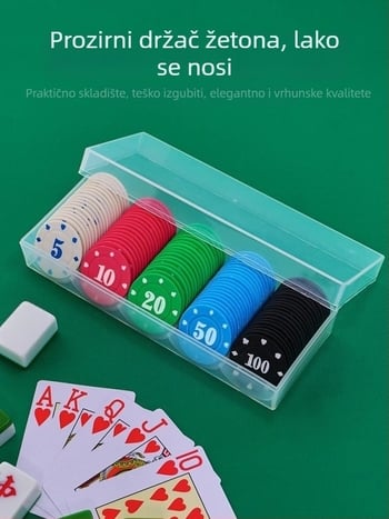 Chip za Mahjong i prostorije za igre - Texas Hold'em poker čipovi, PS plastika, brend Bairuo, kod 222, podrijetlo Ningbo, Zhejiang