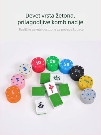 Chip za Mahjong i prostorije za igre - Texas Hold'em poker čipovi, PS plastika, brend Bairuo, kod 222, podrijetlo Ningbo, Zhejiang