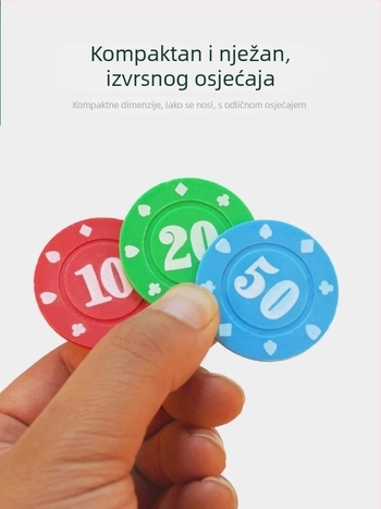 Chip za Mahjong i prostorije za igre - Texas Hold'em poker čipovi, PS plastika, brend Bairuo, kod 222, podrijetlo Ningbo, Zhejiang