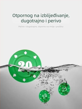 Chip za Mahjong i prostorije za igre - Texas Hold'em poker čipovi, PS plastika, brend Bairuo, kod 222, podrijetlo Ningbo, Zhejiang