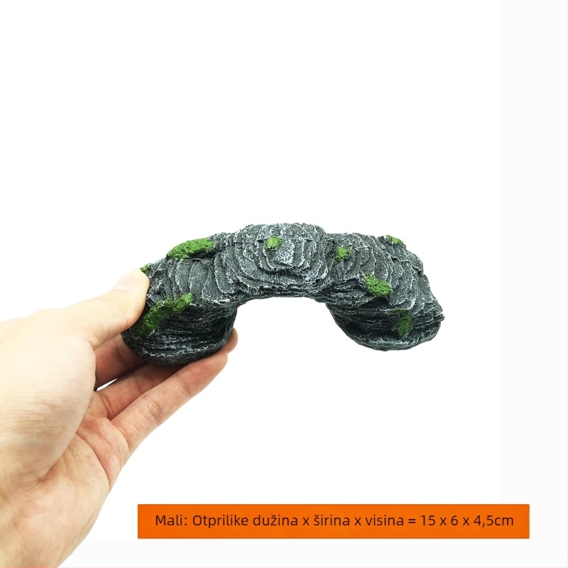 Platforma za sunčanje želvi s plutajućim otokom – smola, ukrasni kamen za akvarij, suhi krajolik, poboljšava prostornu percepciju