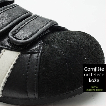 Dječje crne tenisice u retro stilu, s velikim prednjim dijelom, ravna potplat, casual sportska obuća, jesen 2025 model, mekana potplata, unisex