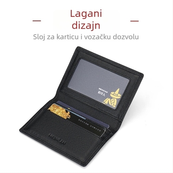 Muški kožni držač kartica – Scarecrow gradski minimalistički stil, džep za ID karticu