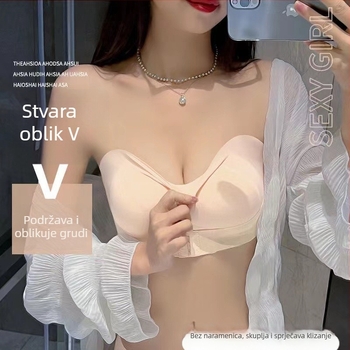 Wrap za prsa / tube top, bez naramenica, 3/4 šalice, srednjeg oblika košarice, Ice Silk najlonska tkanina