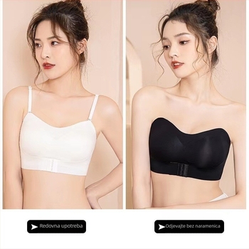 Wrap za prsa / tube top, bez naramenica, 3/4 šalice, srednjeg oblika košarice, Ice Silk najlonska tkanina