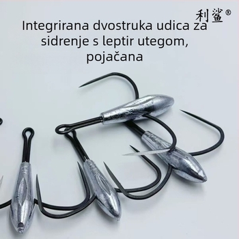 Lishayu Anchor Hook, Two-Claw, Weighted Blade, Non-Reverse Barb