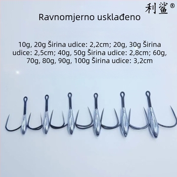 Lishayu Anchor Hook, Two-Claw, Weighted Blade, Non-Reverse Barb