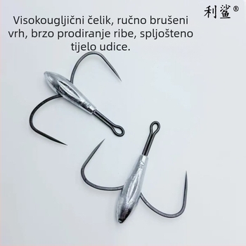 Lishayu Anchor Hook, Two-Claw, Weighted Blade, Non-Reverse Barb