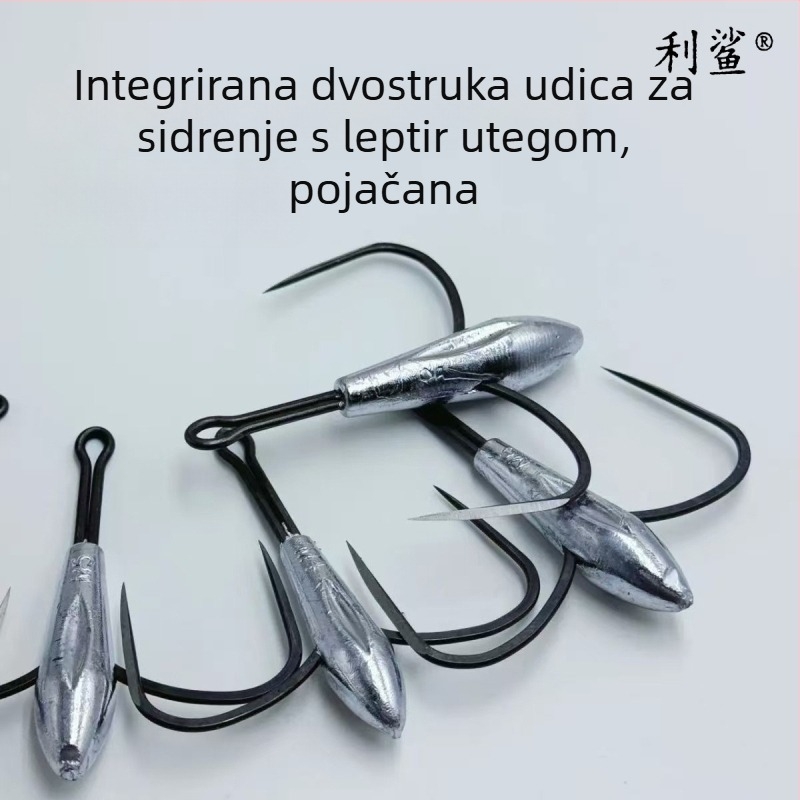 Lishayu Anchor Hook, Two-Claw, Weighted Blade, Non-Reverse Barb