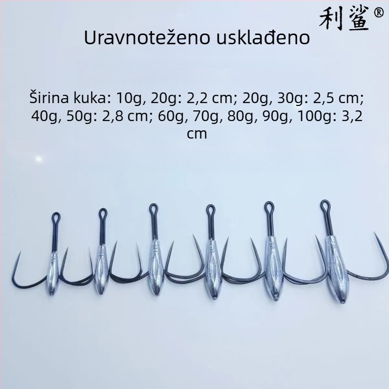 Lishayu Anchor Hook, Two-Claw, Weighted Blade, Non-Reverse Barb
