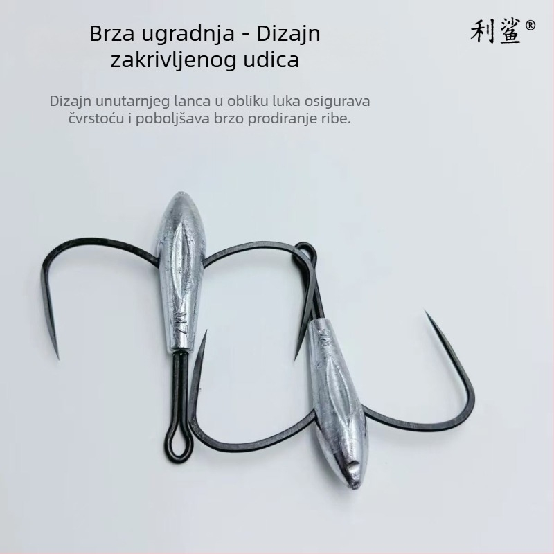 Lishayu Anchor Hook, Two-Claw, Weighted Blade, Non-Reverse Barb