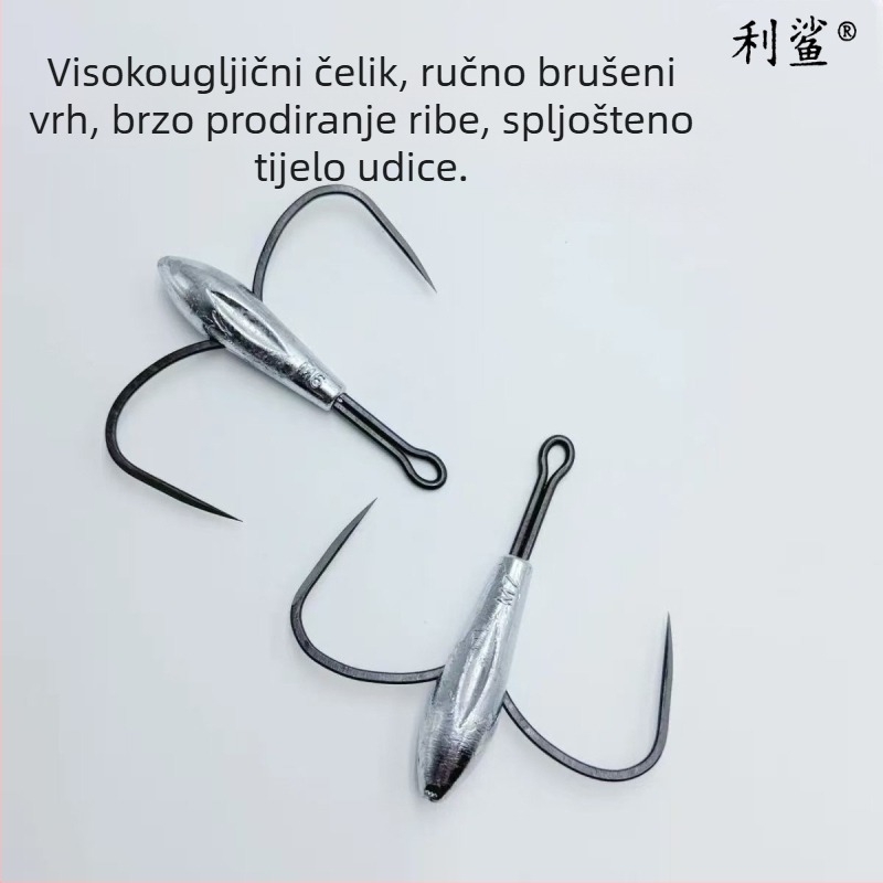 Lishayu Anchor Hook, Two-Claw, Weighted Blade, Non-Reverse Barb