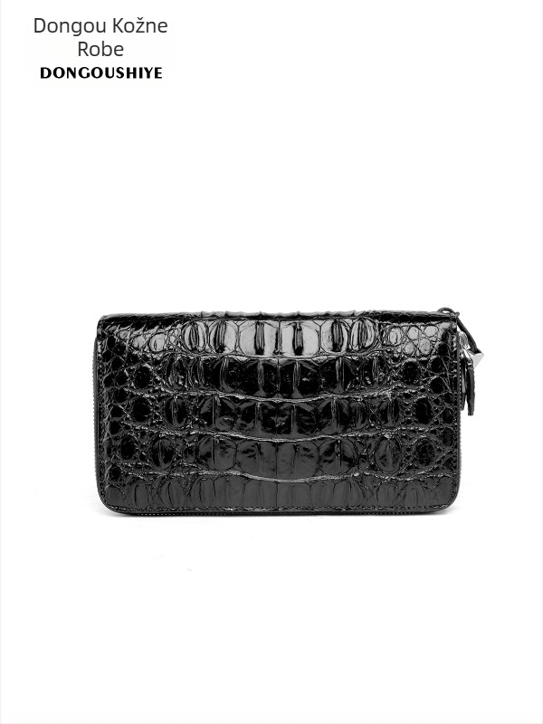 Muški clutch novčanik od prave krokodilo kože, poslovni stil, ultra lagan, otporan na habanje, protiv krađe, sklopivi, podstava od goveđe kože