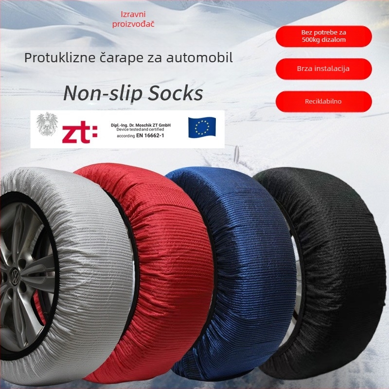 JLX automobilske čarape za gume, anti-slip tekstilni lančići, težina 1 kg, Kompatibilno s automobilom, Parametri guma: kako je prikazano