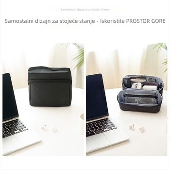 Elektronički organizator LSSNB, kubasta putna torba od poliestera, višenamjenski prostor za uredski materijal, kozmetiku, lijekove i higijenske potrepštine