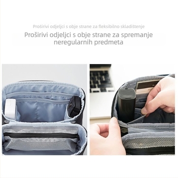 Elektronički organizator LSSNB, kubasta putna torba od poliestera, višenamjenski prostor za uredski materijal, kozmetiku, lijekove i higijenske potrepštine