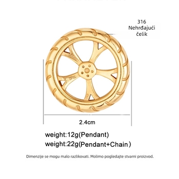 Ogrlica od titan čelika u Ins stilu s geometrijskim privjeskom 38778, elektroplatiranje, ljeto 2024