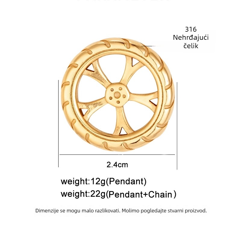 Ogrlica od titan čelika u Ins stilu s geometrijskim privjeskom 38778, elektroplatiranje, ljeto 2024