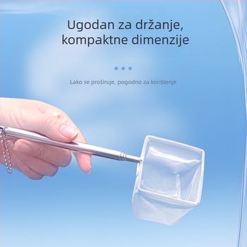 Teleskopska mreža za akvarij od nehrđajućeg čelika, gusta mreža, za ribe i kornjače