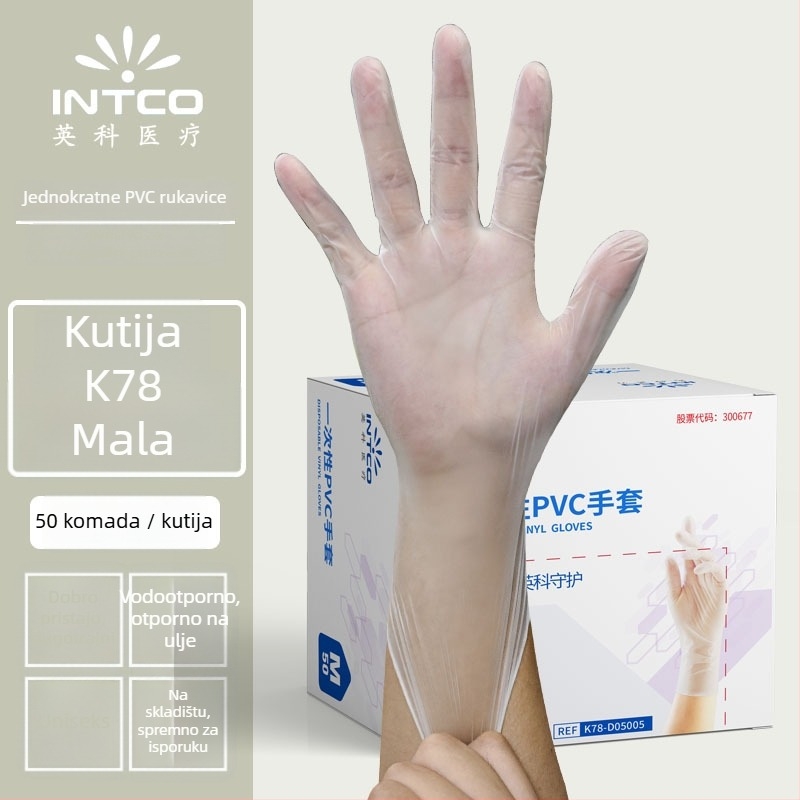 Yingke PVC jednokratne rukavice za prehrambenu obradu i svakodnevnu higijenu – prehrambena klasa, odobrenje Wanhuai stroja br. 20200001