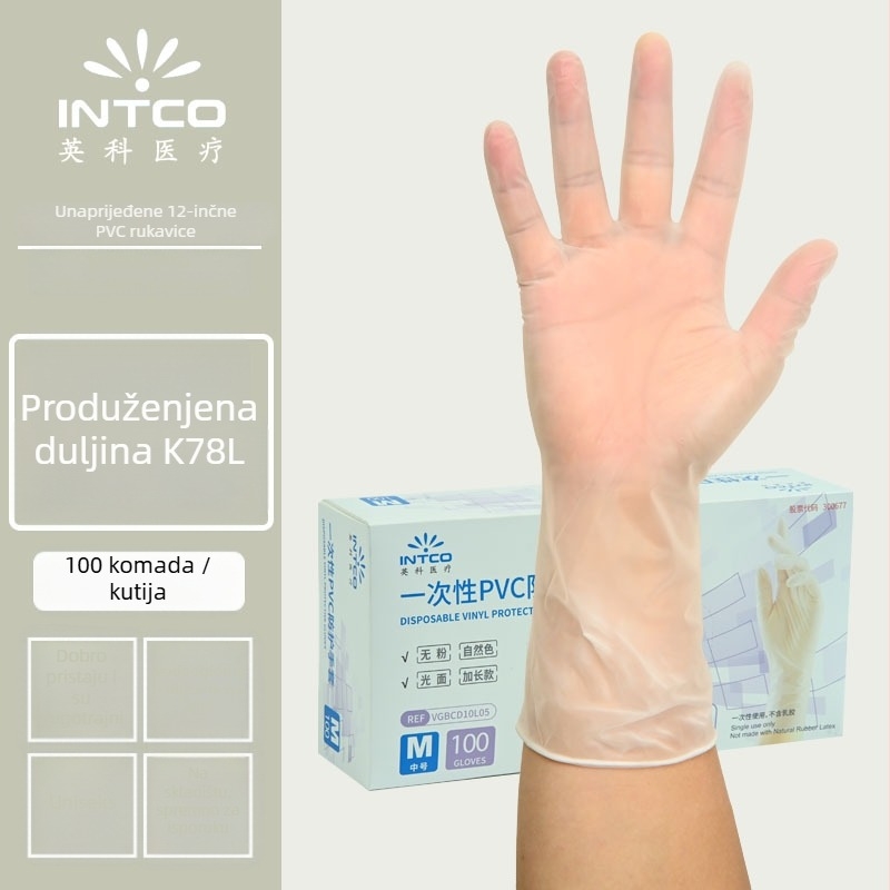 Yingke PVC jednokratne rukavice za prehrambenu obradu i svakodnevnu higijenu – prehrambena klasa, odobrenje Wanhuai stroja br. 20200001