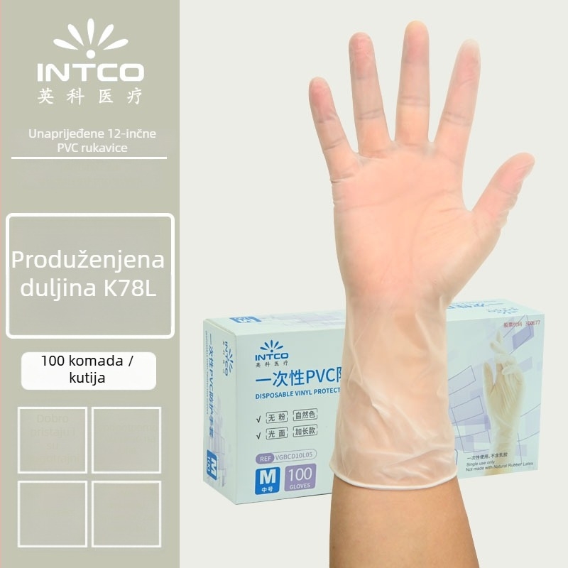 Yingke PVC jednokratne rukavice za prehrambenu obradu i svakodnevnu higijenu – prehrambena klasa, odobrenje Wanhuai stroja br. 20200001