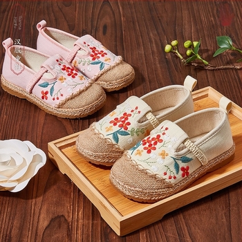 Dječje cipele od jacquard tkanine s izvezenim uzorkom, ribarskog stila, lagane, s protukliznom gumom, proljeće