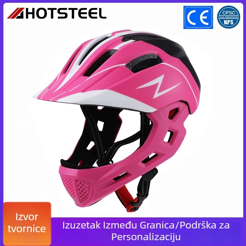 Dječja kaciga s punim licem za balans bicikle, skateboarde i obične bicikle, s LED svjetlima; EPS+PC, unisex, mogućnost tiskanja logotipa