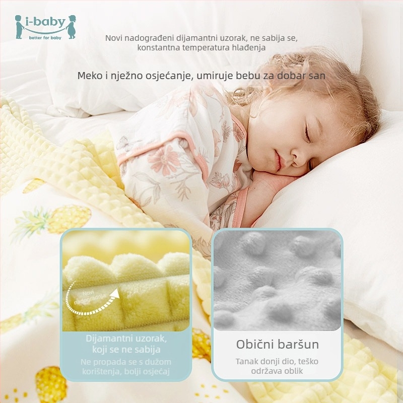 Ibaby veluru dječja udobna deka za spavanje – 100–200 g, za djecu 1–12 godina, četiri sezone