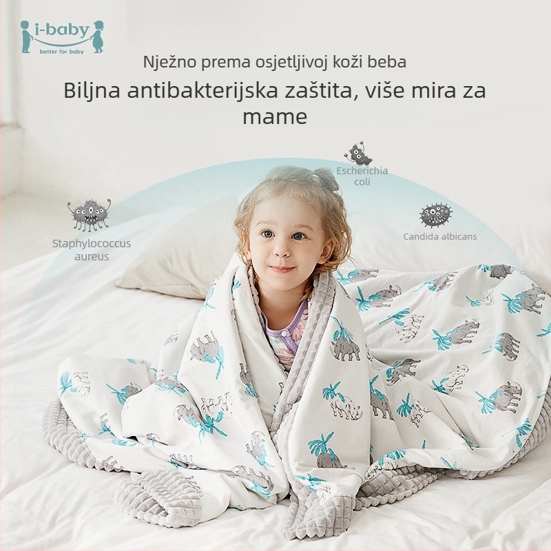 Ibaby veluru dječja udobna deka za spavanje – 100–200 g, za djecu 1–12 godina, četiri sezone