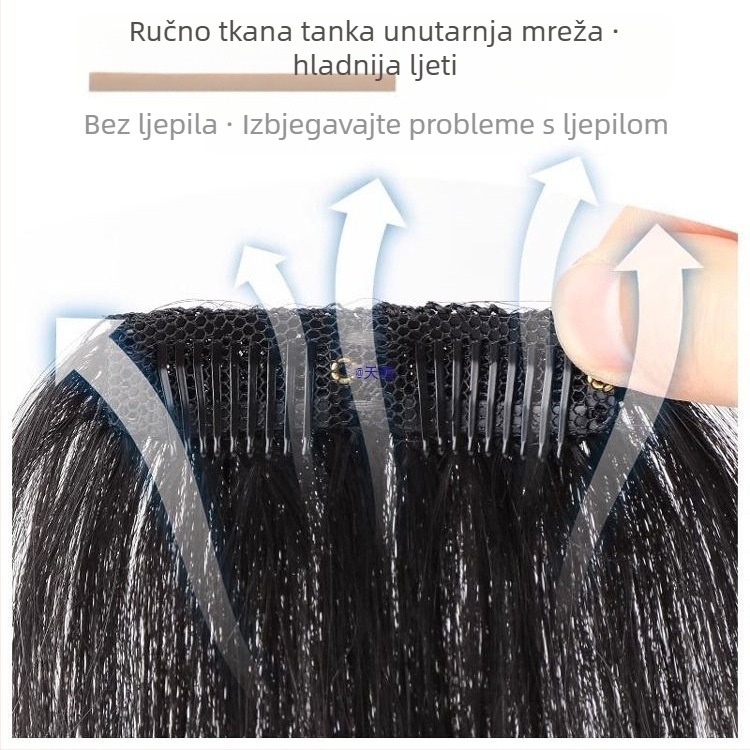 Huang you Muška perika od pravih ljudskih vlasi – pokriva čelo pri gubitku kose