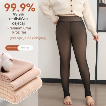 Visoko podignute ženske leggings od najlona - debeli, topli, oblikuju tijelo