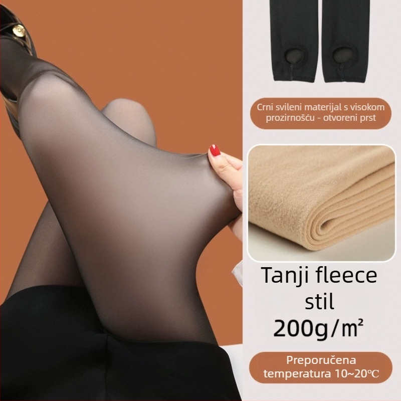 Visoko podignute ženske leggings od najlona - debeli, topli, oblikuju tijelo
