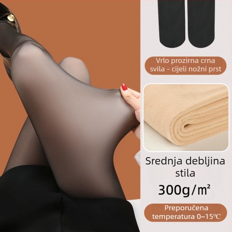 Visoko podignute ženske leggings od najlona - debeli, topli, oblikuju tijelo