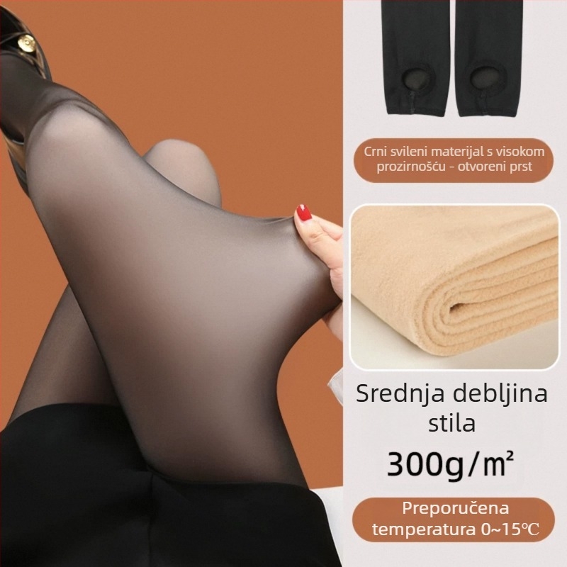 Visoko podignute ženske leggings od najlona - debeli, topli, oblikuju tijelo