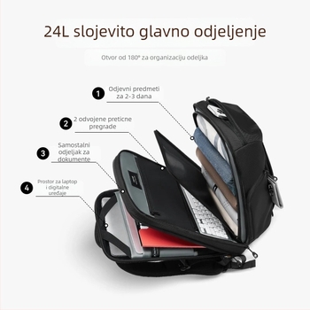 Poslovni ruksak za prijenosno računalo, gradski stil jednostavnosti, Oxford platno, zatvarač, vodootporan