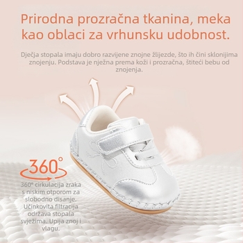 Unisex dječje cipele s mekanom potplatom, gornji dio od mikrovlaknaste kože, Velcro zatvaranje, prozračne i protuklizne
