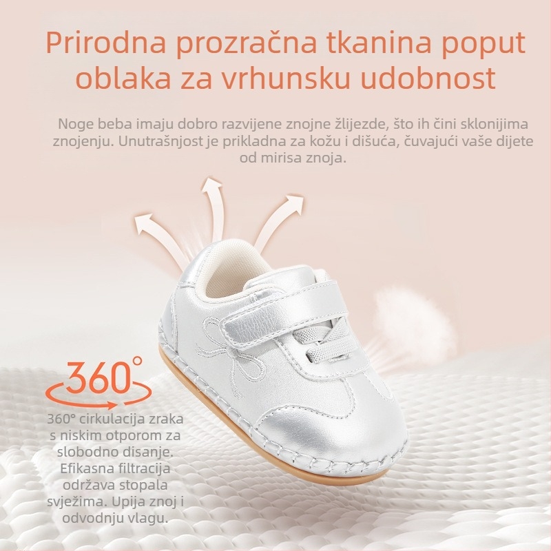 Unisex dječje cipele s mekanom potplatom, gornji dio od mikrovlaknaste kože, Velcro zatvaranje, prozračne i protuklizne
